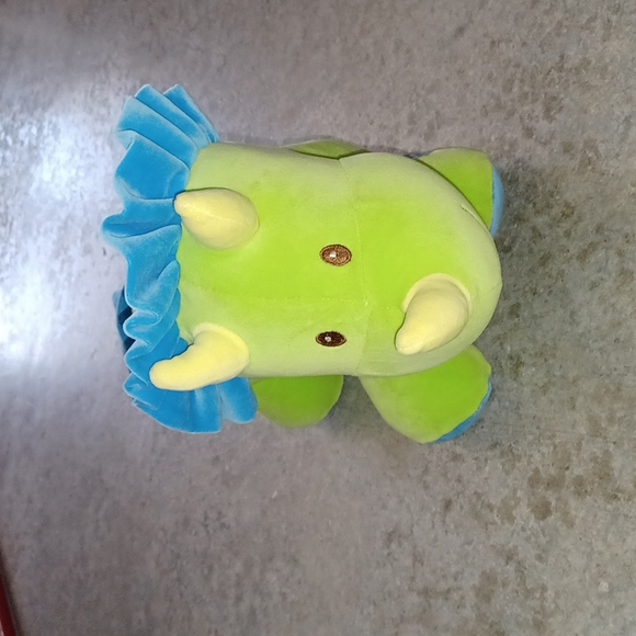 Other - Lime green and blue rhinoceros stuffed animal